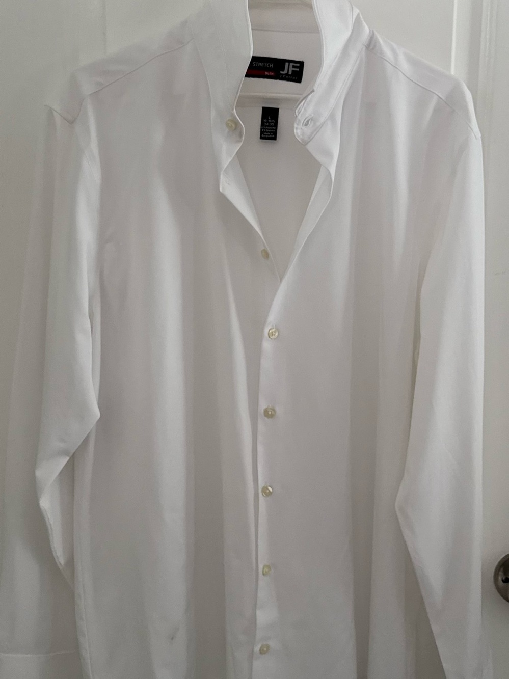 jf j.ferrar White Men’s Dress Shirt - Long Sleeve